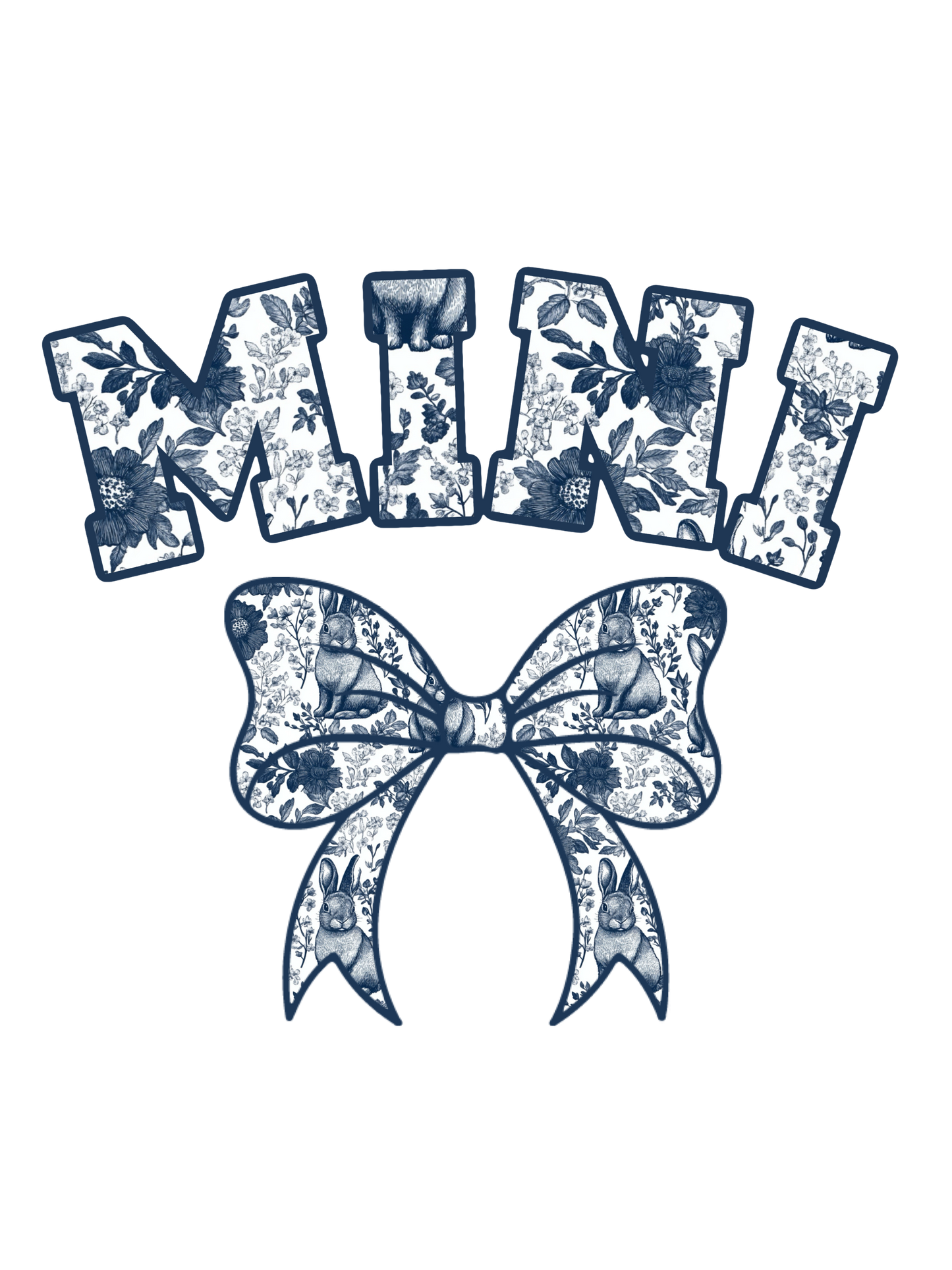 Blue Floral - Easter - Abuela, Auntie, Bonus Mama, Gammy, Grammie, Gramsie, Honey, KK, Lala, Mama, Mamaw, Mimi, Mini, Nana, Wifey, Yaya