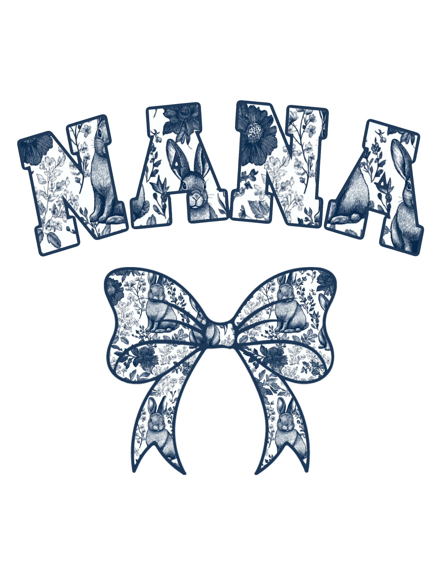 Blue Floral - Easter - Abuela, Auntie, Bonus Mama, Gammy, Grammie, Gramsie, Honey, KK, Lala, Mama, Mamaw, Mimi, Mini, Nana, Wifey, Yaya