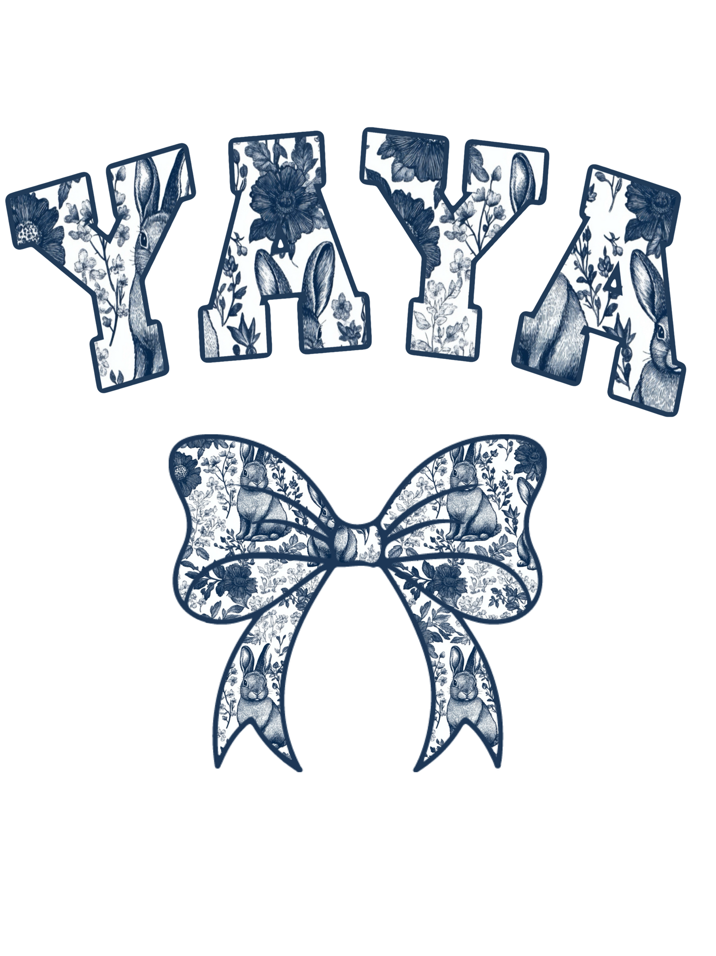 Blue Floral - Easter - Abuela, Auntie, Bonus Mama, Gammy, Grammie, Gramsie, Honey, KK, Lala, Mama, Mamaw, Mimi, Mini, Nana, Wifey, Yaya