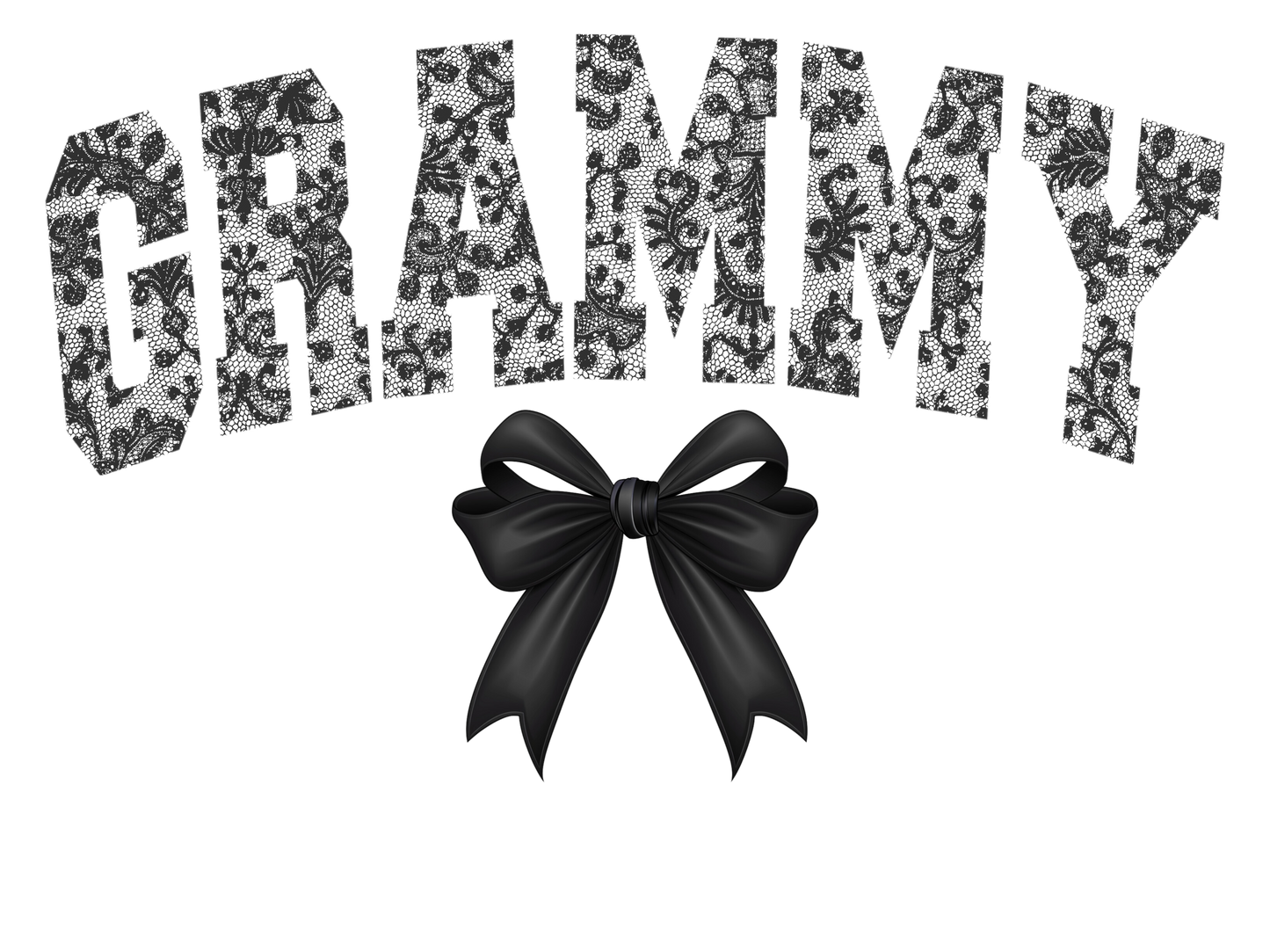Black Lace Bow - Gigi, Grammy, Grandma, Honey, KK, Mama, Mamaw, Mimi, Mini, Nana, Wifey, Yaya