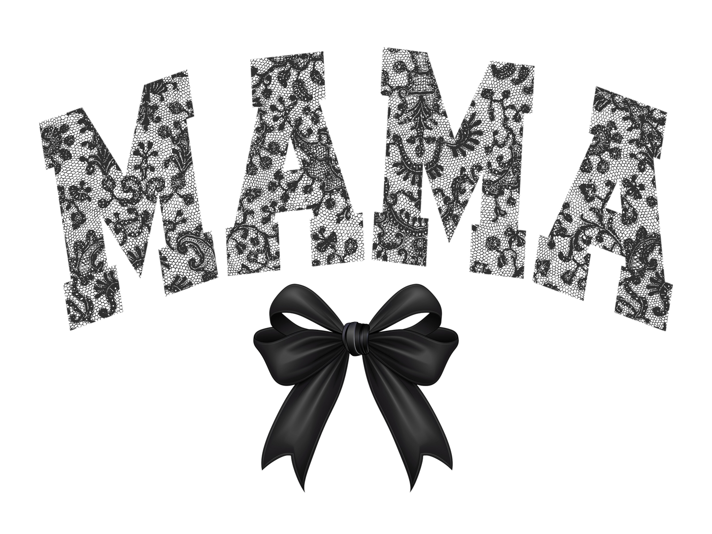 Black Lace Bow - Gigi, Grammy, Grandma, Honey, KK, Mama, Mamaw, Mimi, Mini, Nana, Wifey, Yaya
