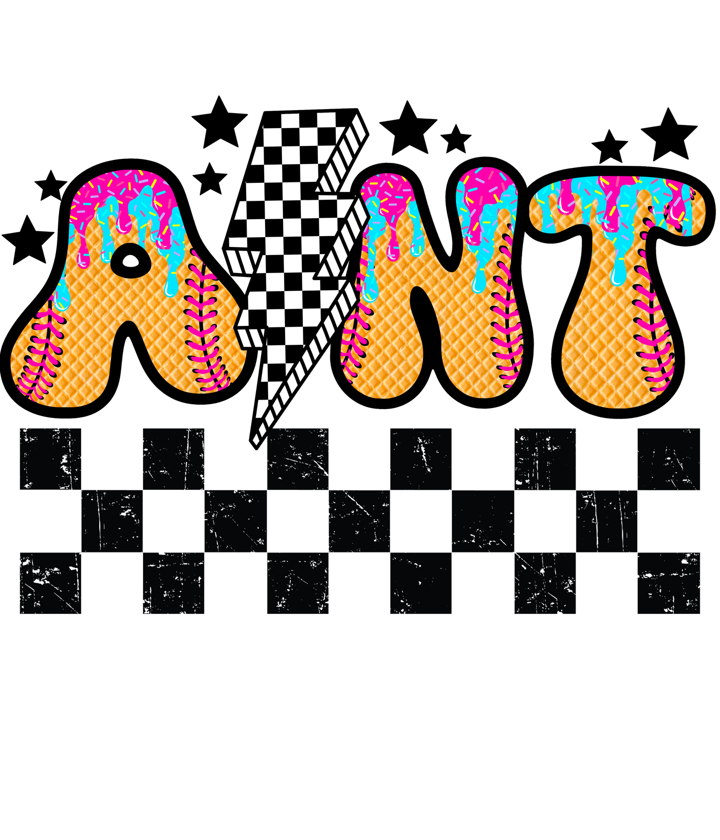 Softball Drip - Aunt, Bonus Mama, Mimi, Gigi, Mama, Mamaw, Mimi, Nana, Sis