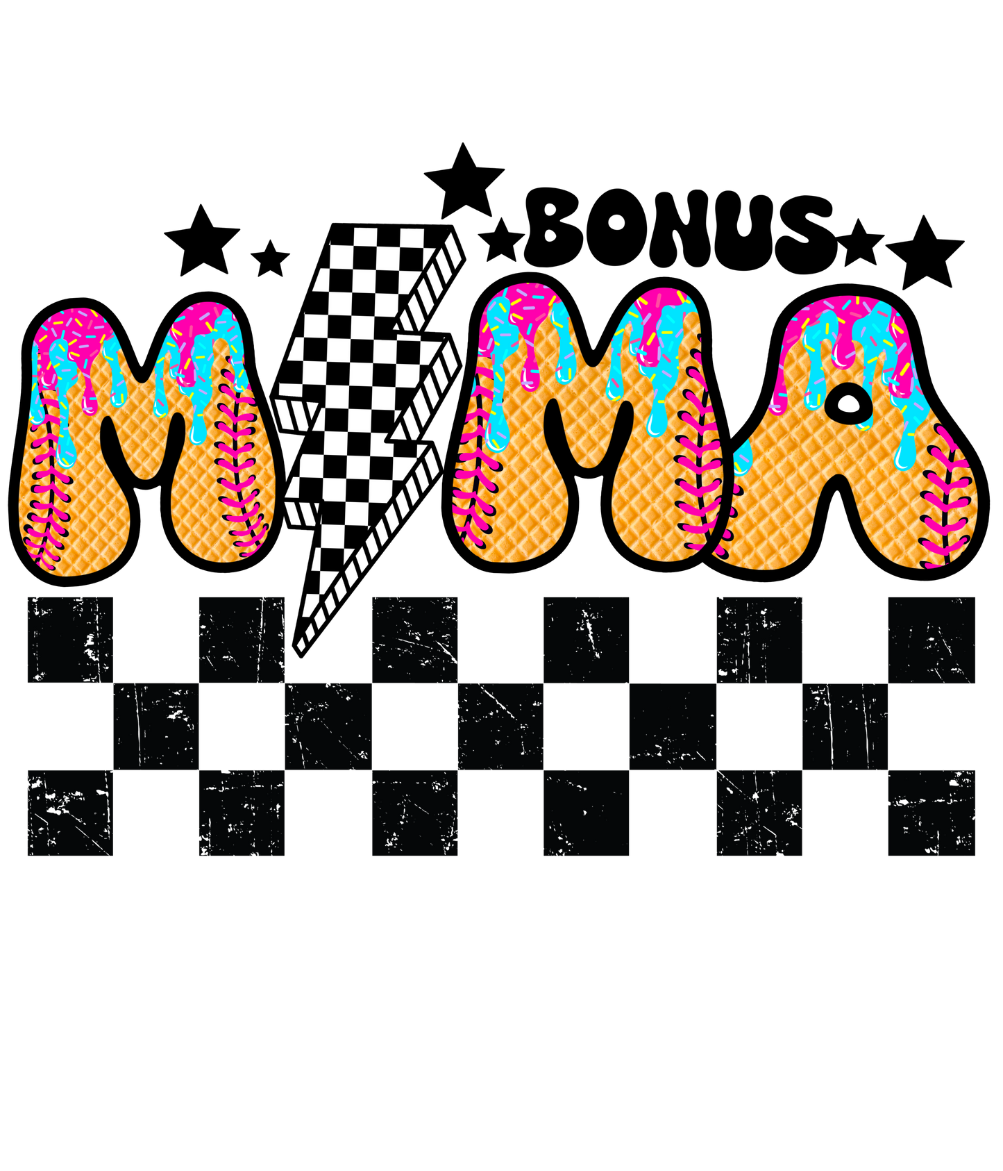 Softball Drip - Aunt, Bonus Mama, Mimi, Gigi, Mama, Mamaw, Mimi, Nana, Sis