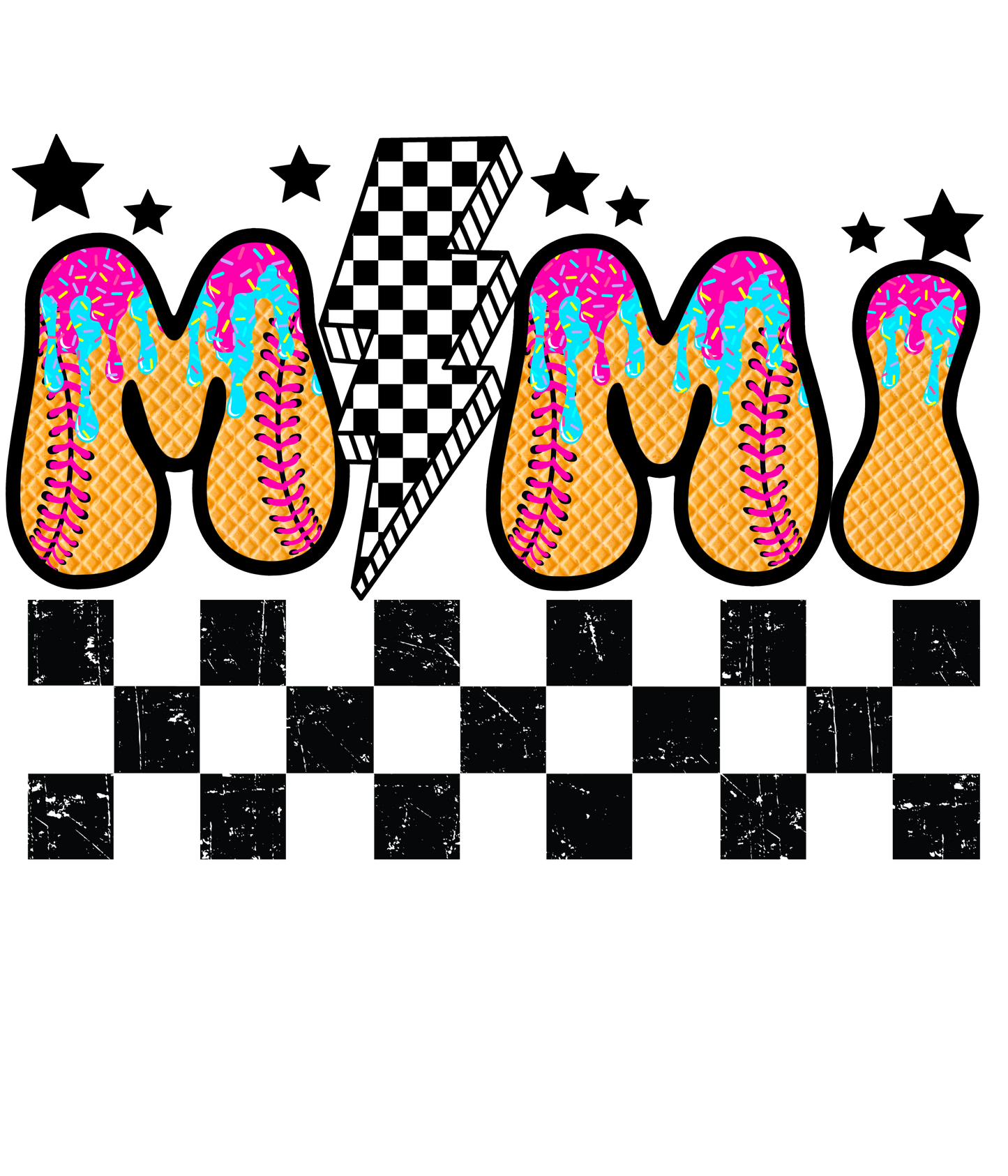 Softball Drip - Aunt, Bonus Mama, Mimi, Gigi, Mama, Mamaw, Mimi, Nana, Sis