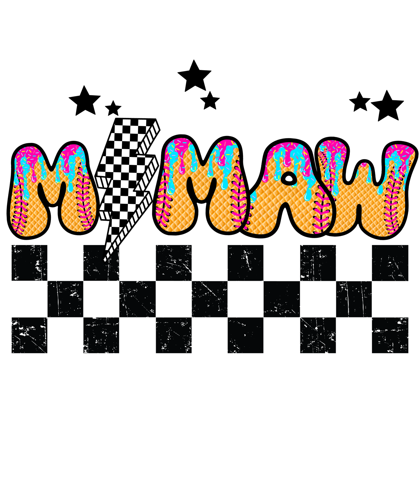 Softball Drip - Aunt, Bonus Mama, Mimi, Gigi, Mama, Mamaw, Mimi, Nana, Sis