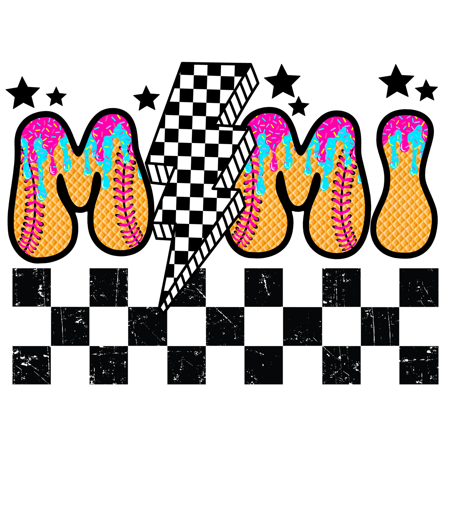 Softball Drip - Aunt, Bonus Mama, Mimi, Gigi, Mama, Mamaw, Mimi, Nana, Sis