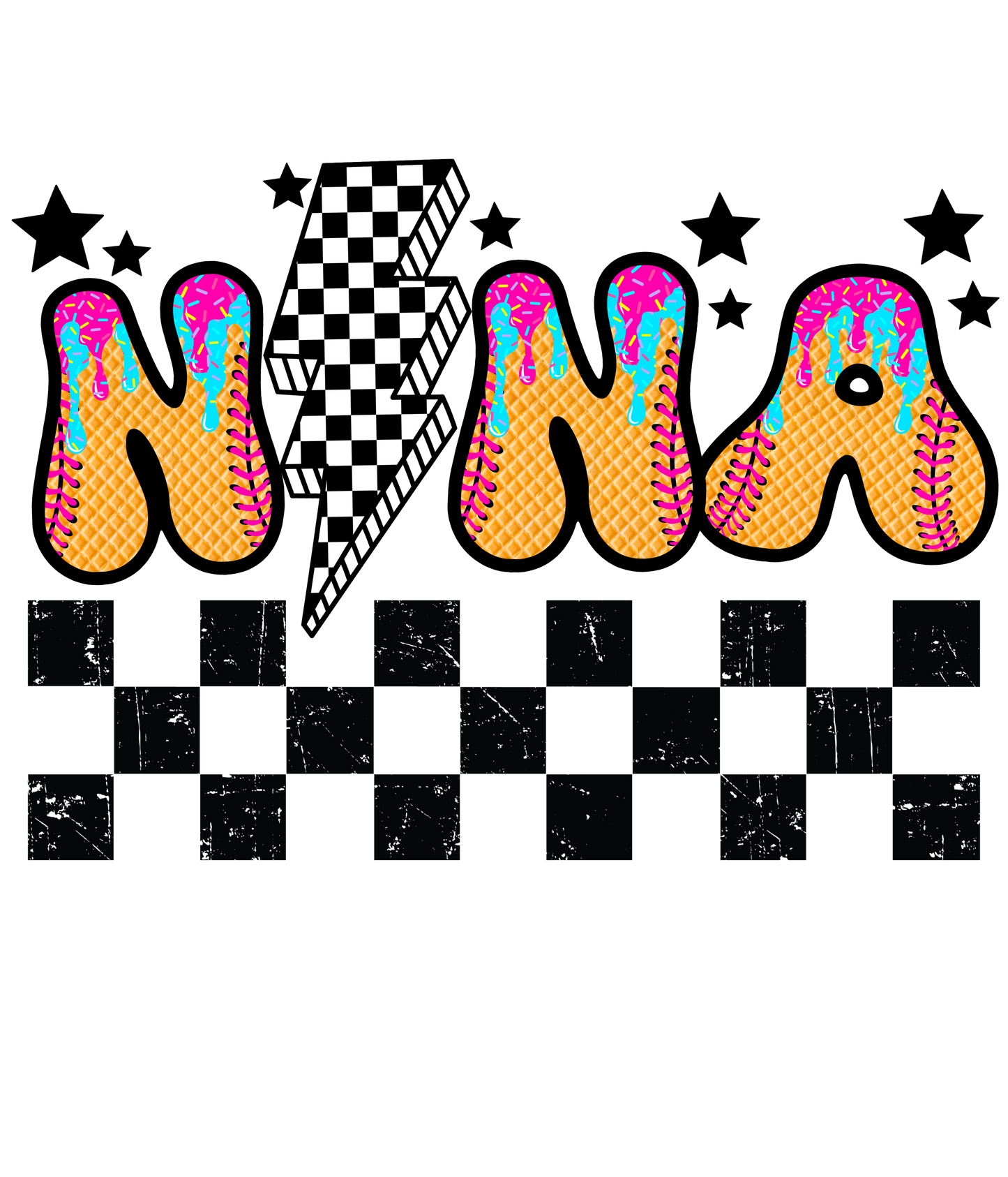 Softball Drip - Aunt, Bonus Mama, Mimi, Gigi, Mama, Mamaw, Mimi, Nana, Sis