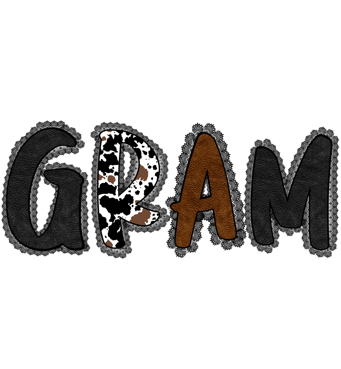 Cow Print - Auntie, Mama, Gigi, Gram, Mamaw, Mimi, Mini, Nana