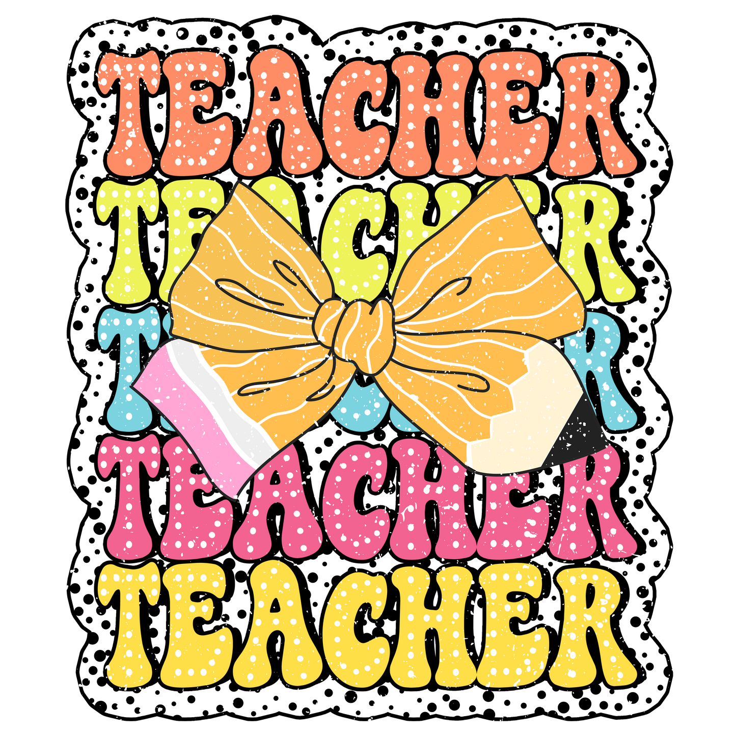 Teacher Stacked - Pencil