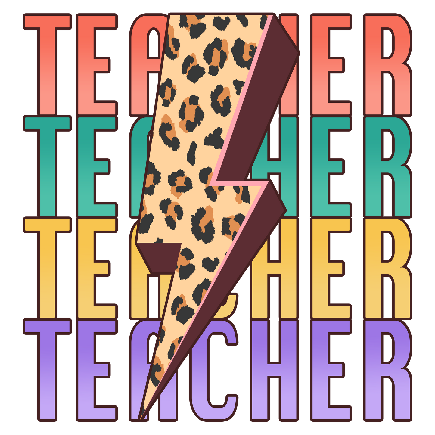Teacher Stacked - Lightning Bolt
