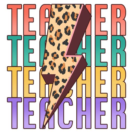 Teacher Stacked - Lightning Bolt