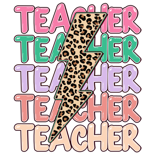 Teacher Stacked - Lightning Bolt
