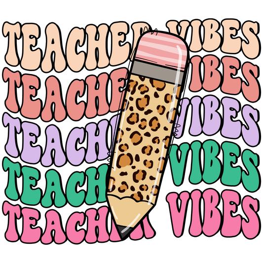 Teacher Stacked Leopard Print Pencil