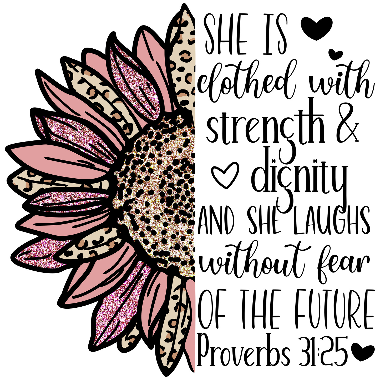 Proverbs Sunflower - Leopard Print & Pink