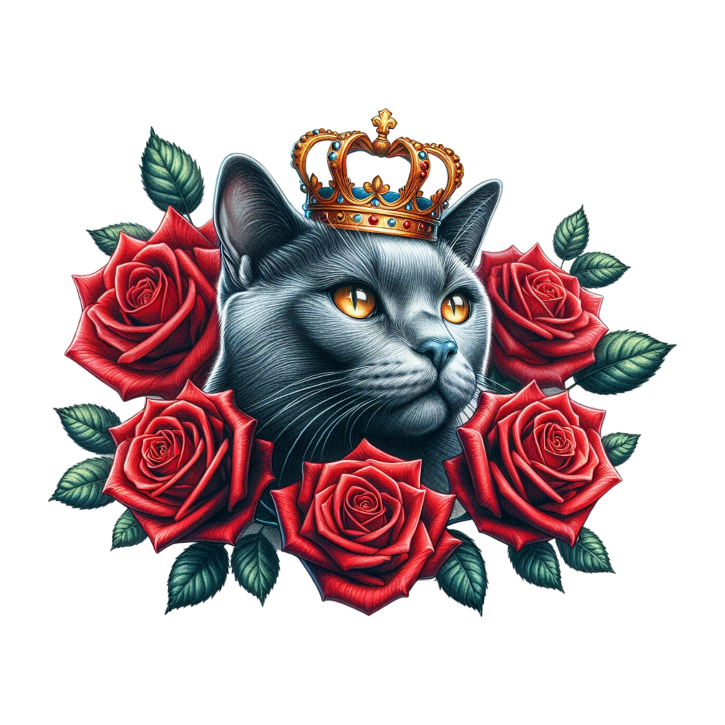 Russian Blue Cat - King Crowned