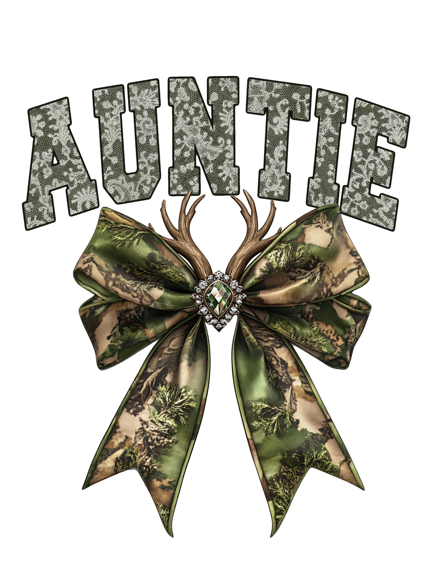 Camo Bow - Antlers - Auntie