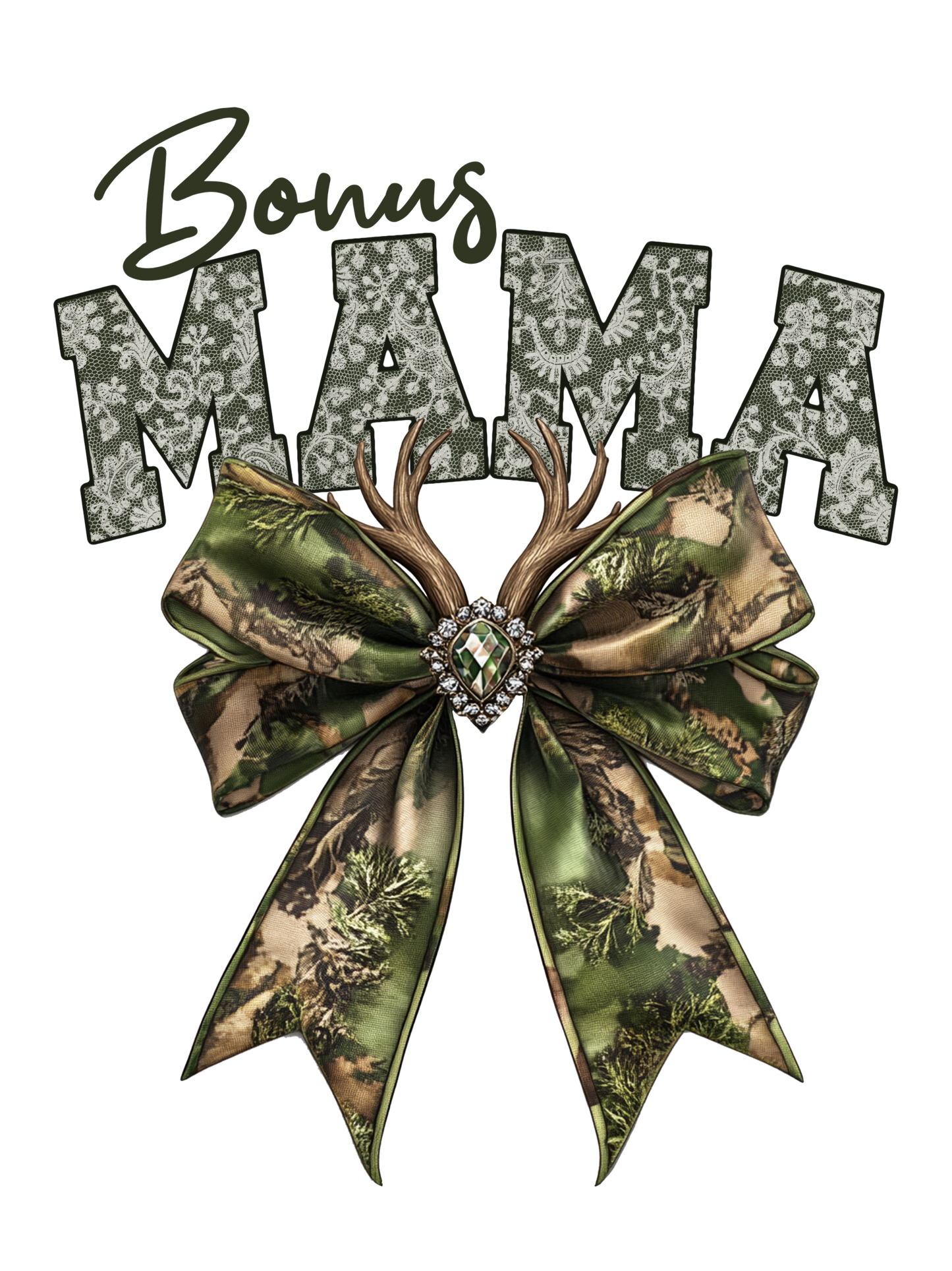 Camo Bow - Antlers - Bonus Mama