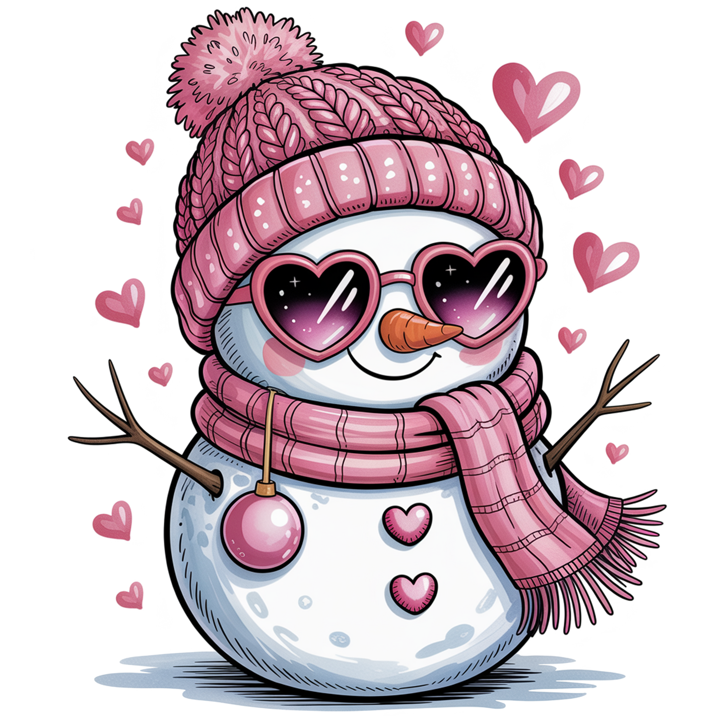 Pink Glasses Snow Girl - Snowgirl