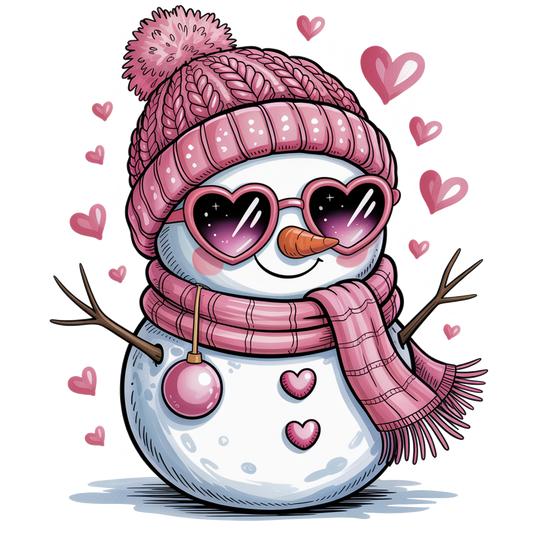 Pink Glasses Snow Girl - Snowgirl