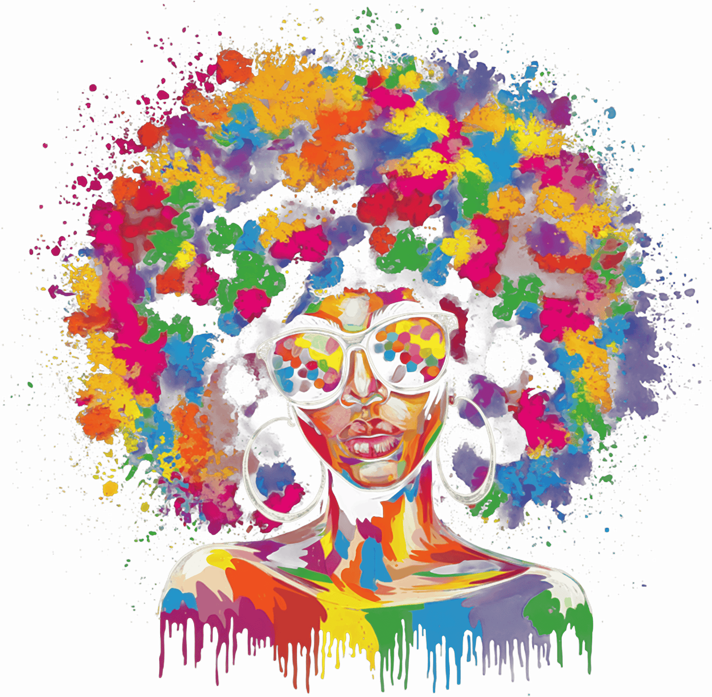 Colored Hair - Juneteenth - DTF Transfer