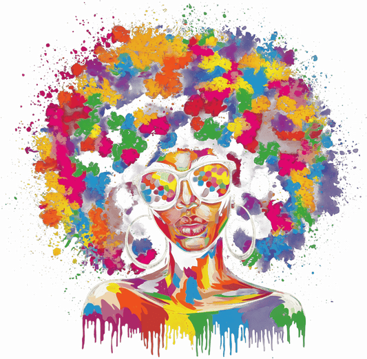 Colored Hair - Juneteenth - DTF Transfer