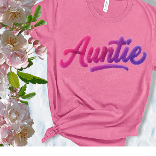 Auntie - Pink & Purple Fuzzy