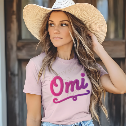 Pink and Purple Fuzzy Mama, Nana, Mimi, Omi