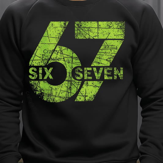 Six Seven Distressed 67 | Blue, Green, Pink, Purple Options