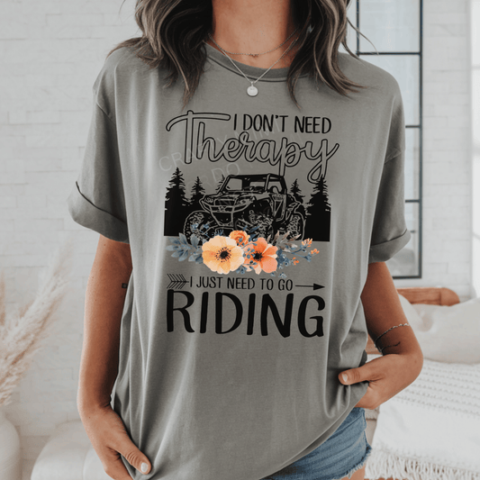 I Don’t Need Therapy I Just Need to Go Riding DTF Transfer | Off-Road Jeep Floral Shirt Transfer | Outdoor Adventure Heat Press Design