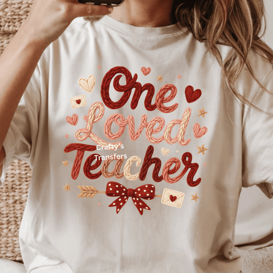 Faux Yarn One Loved Teacher Valentines Day