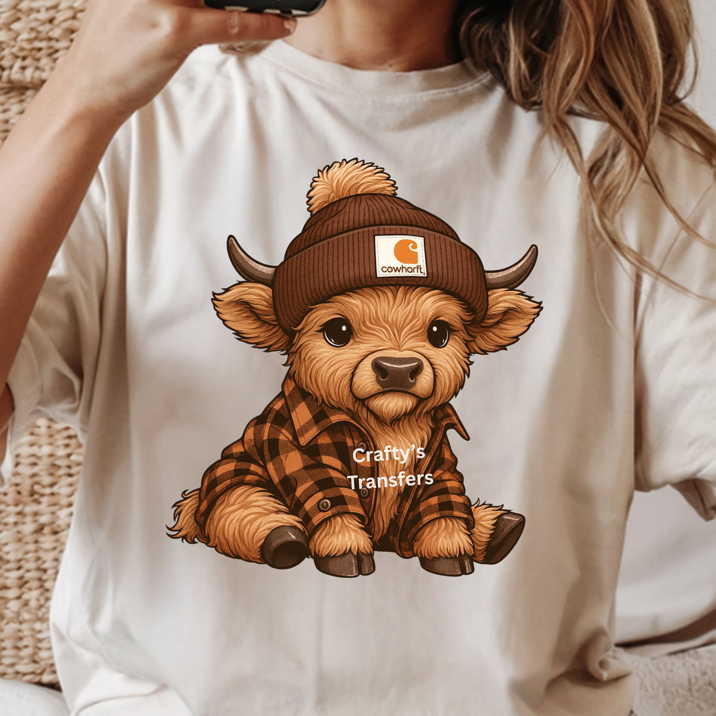 Brown Flannel Cowhartt Highland Cow