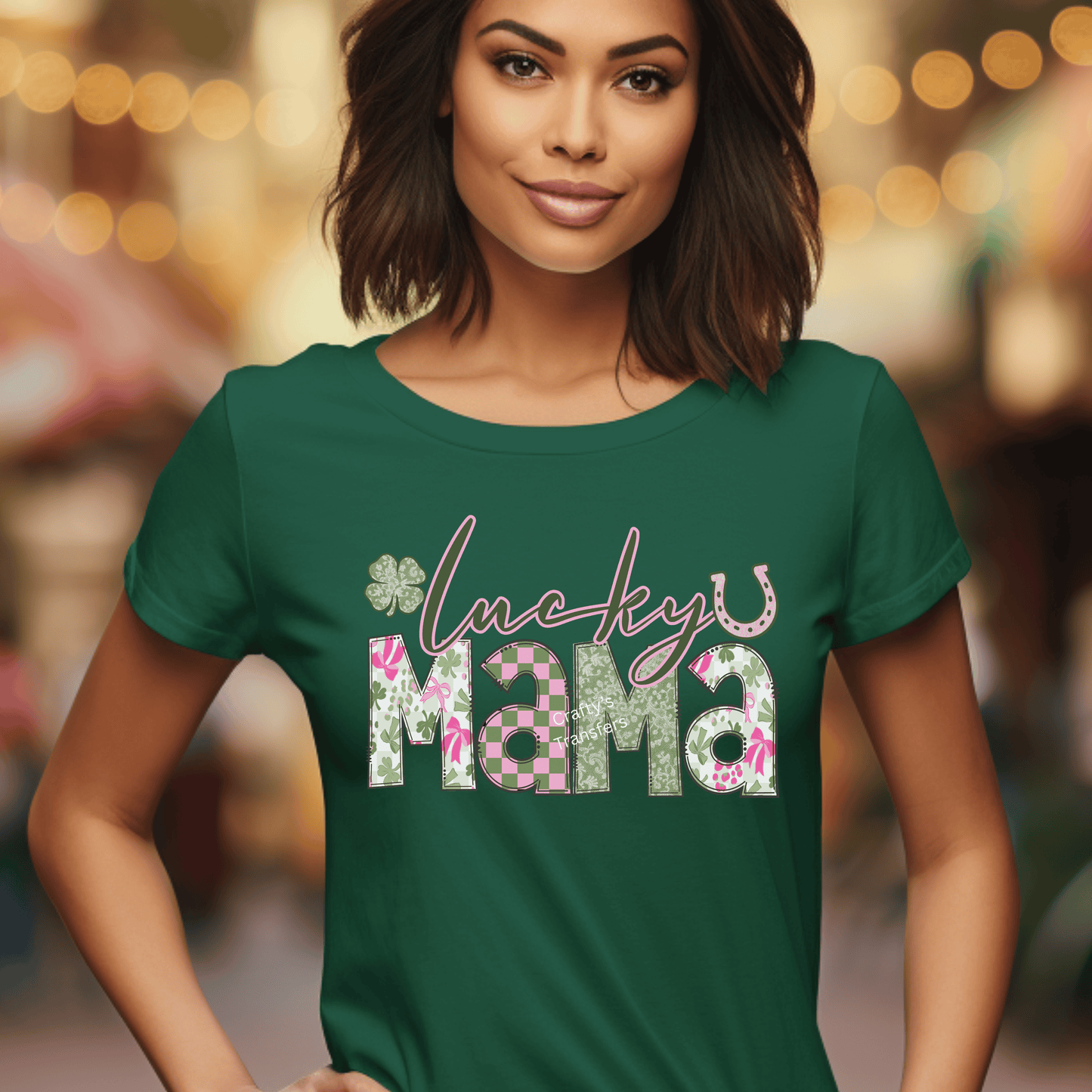 Lucky Mama DTF Shirt Transfer | St. Patrick’s Day Mama Heat Transfer Design