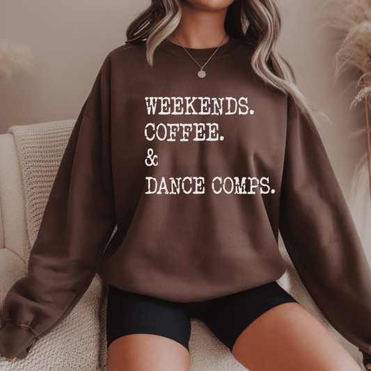 Weekends Coffee & Dance DTF Transfer | Dance Mom Shirt Heat Transfer | Funny Dance Life Apparel Design