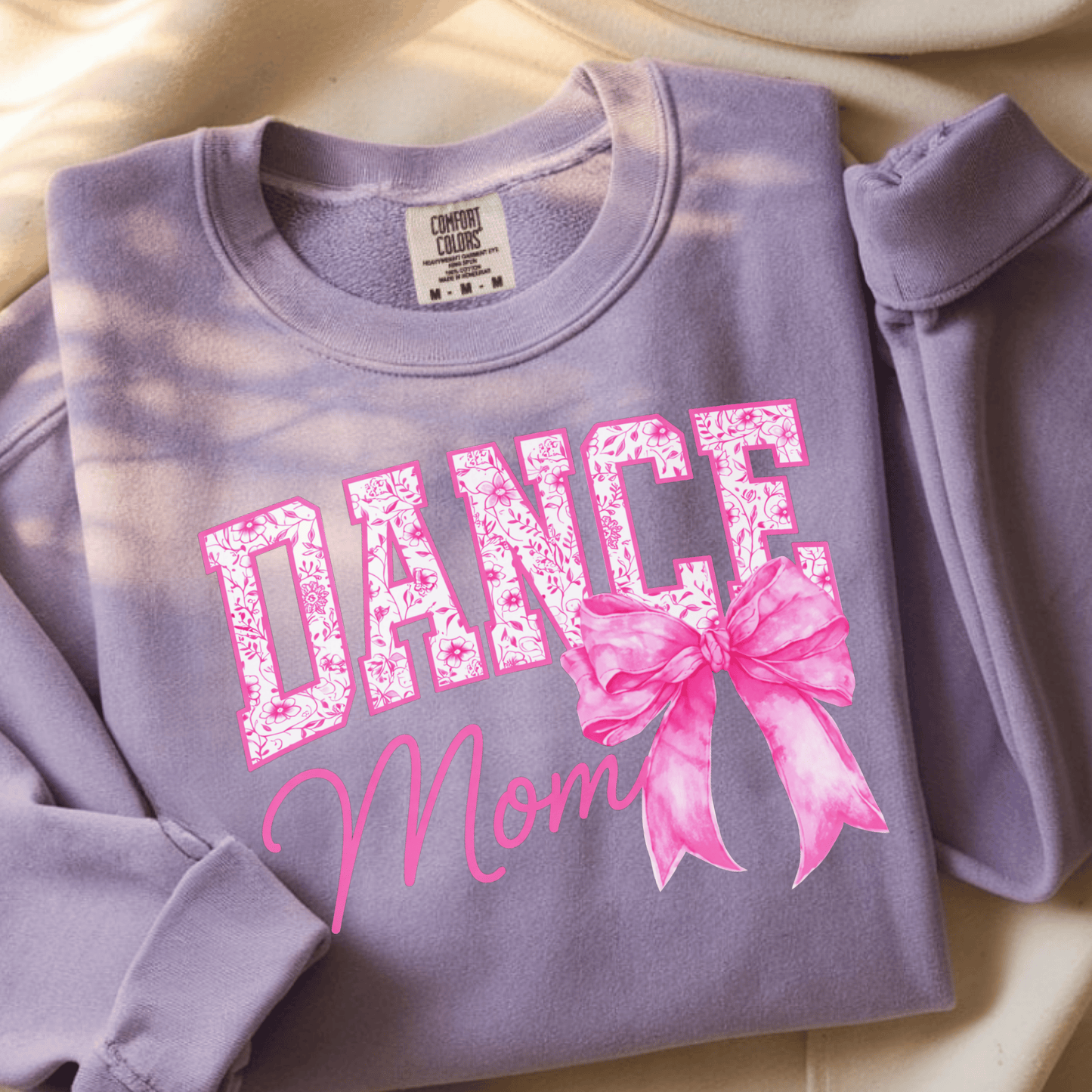 Dance Mom Pink Floral Bow DTF Transfer | Dance Mom Shirt Heat Transfer | Dance Competition Apparel Design