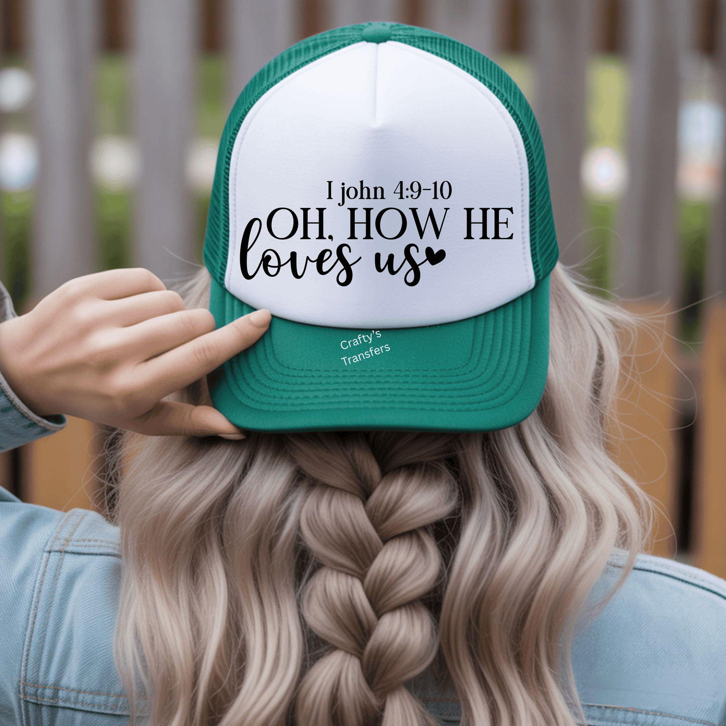 Oh How He Loves Us DTF Trucker Hat Transfer | Christian Faith Hat Heat Transfer