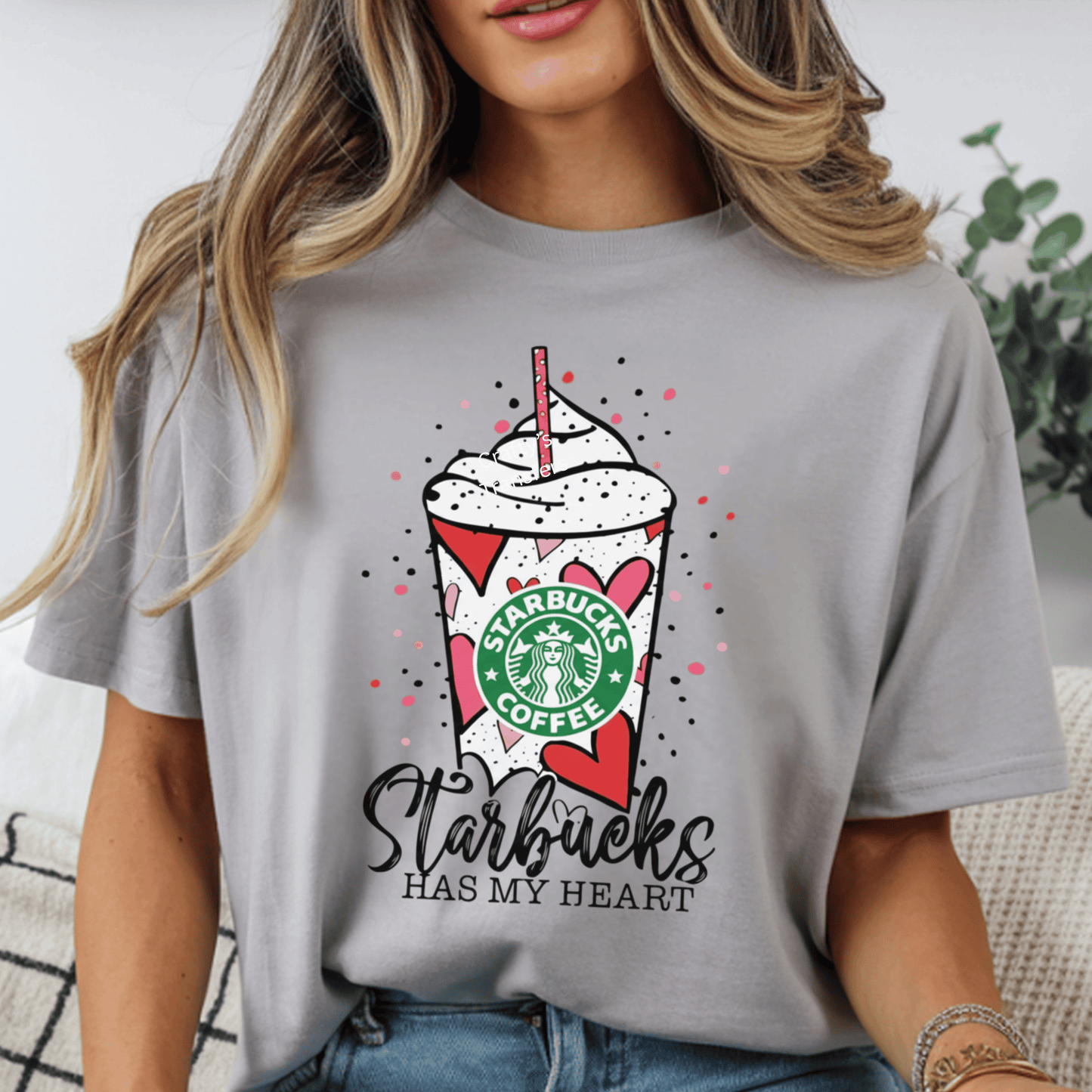 Valentine Coffee Cup DTF Transfer | Pink Heart Coffee Lover Heat Press Design | Valentine Shirt Transfer | Starb