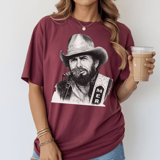 Outlaw Country Singer Portrait DTF Transfer | Vintage Cowboy Music Heat Press Design | Western Country Shirt Transfer