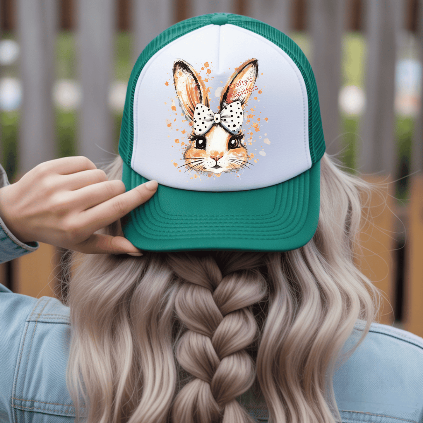 Watercolor Easter Bunny DTF Transfer | Cute Spring Bunny with Bow Shirt Design | Easter Heat Transfer