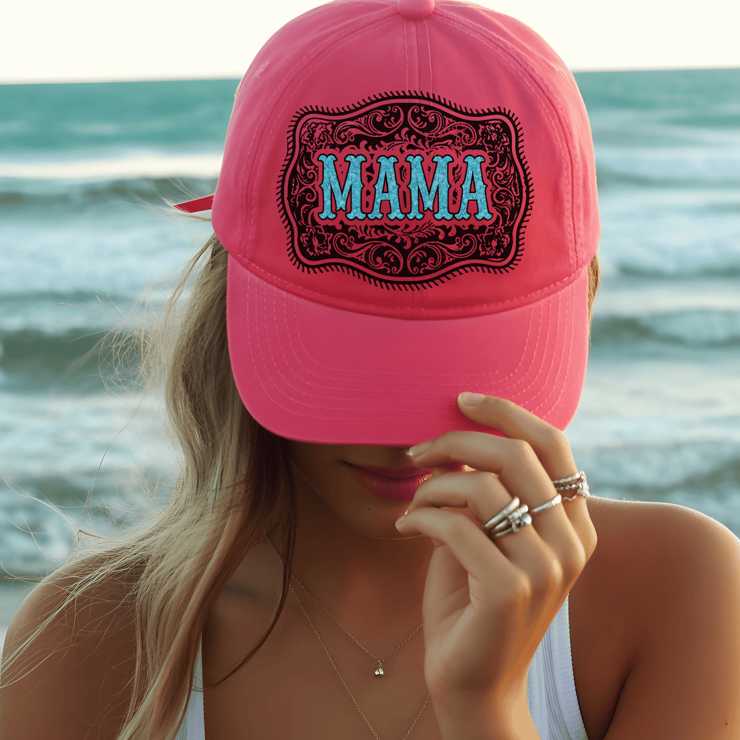 Teal Western Belt Mama DTF Transfer | Turquoise Cowgirl Mama Shirt Heat Transfer | Western Mom Graphic | Nana
