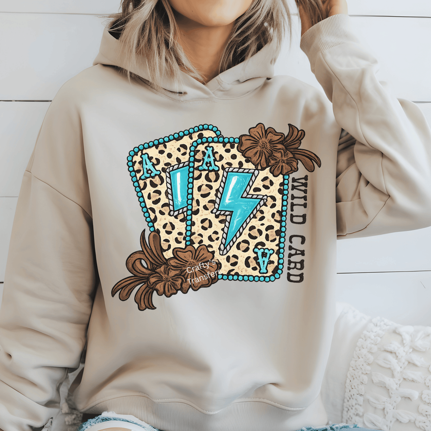 Wild Card Leopard DTF Shirt Transfer | Western Card Graphic Heat Transfer | Cowgirl Boutique Tee Design