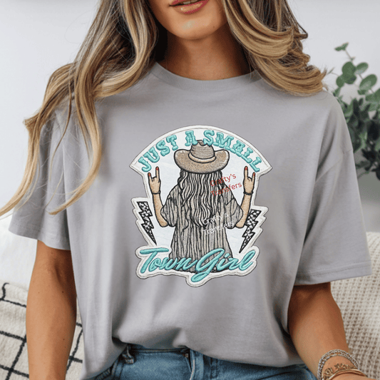 Just a Small Town Girl DTF Shirt Transfer | Western Cowgirl Graphic Heat Transfer | Boutique Country Tee Design