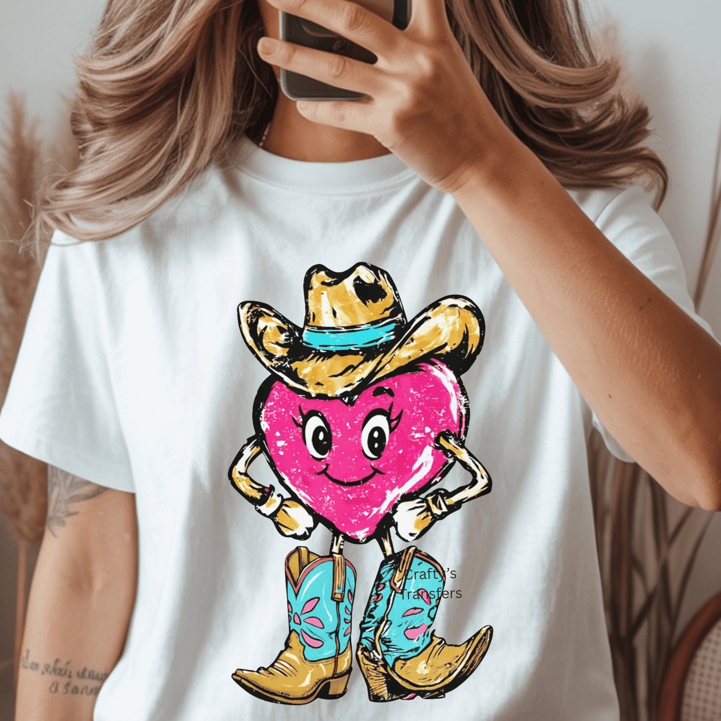 Cowboy Heart Valentine DTF Shirt Transfer | Cute Western Valentine Heat Press Design