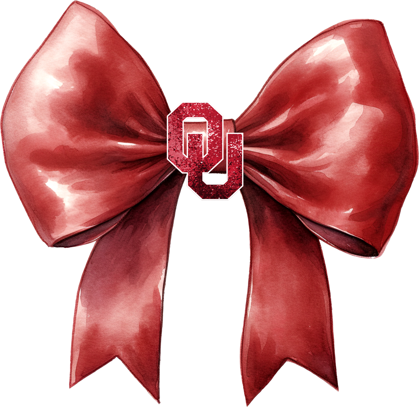 Sooners Stacked Bow DTF Shirt Transfer | Sparkle Football Coquette Game Day Heat Press Design
