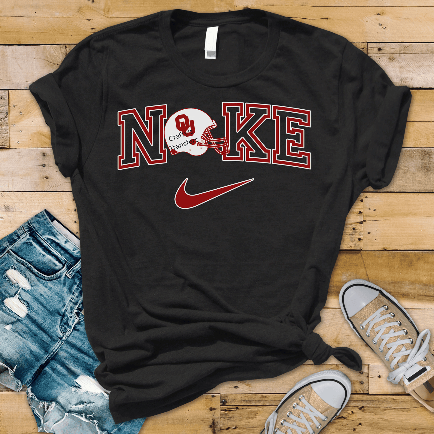 Sooners Swish DTF Shirt Transfer | Oklahoma Football Inspired Game Day Heat Press Design