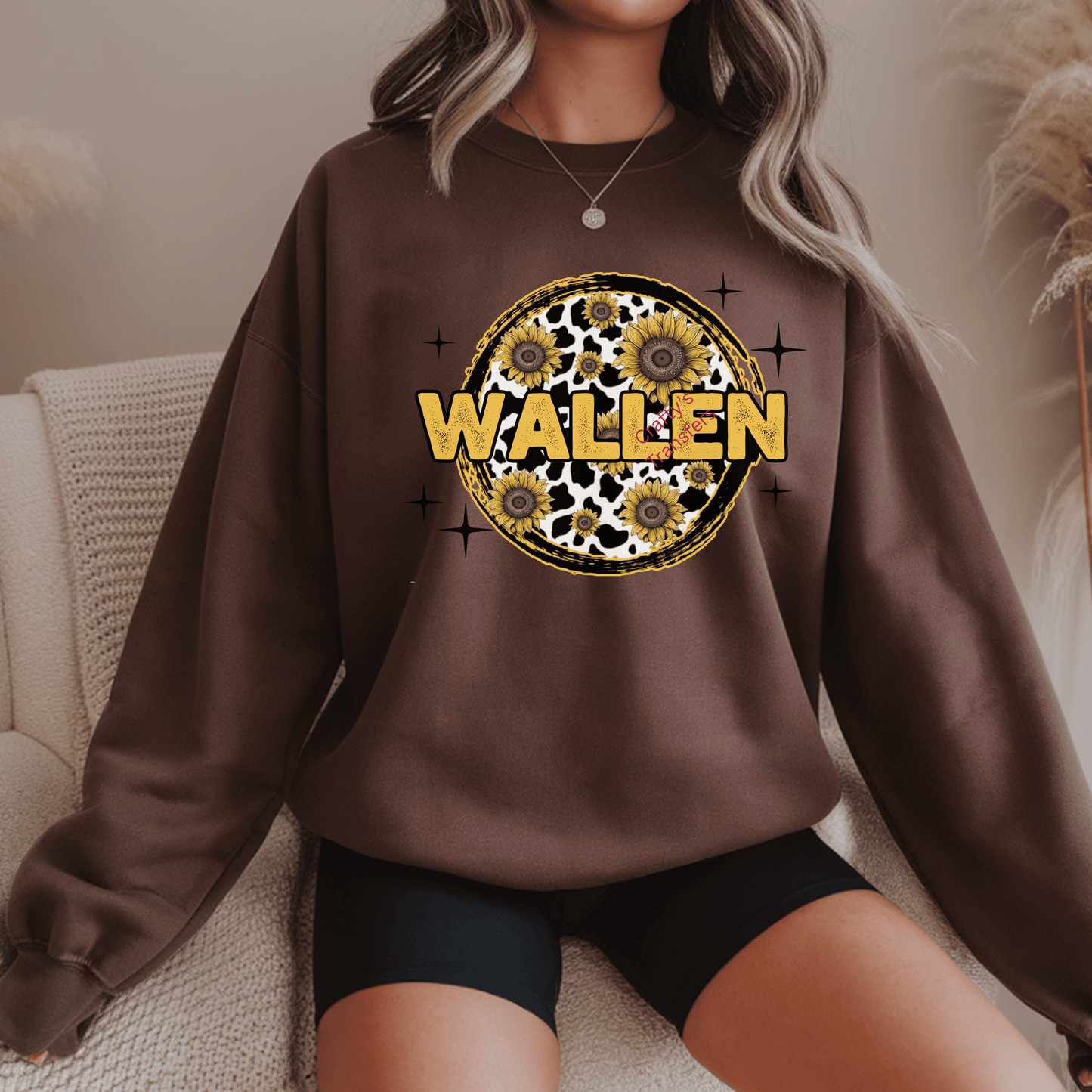 Wallen Western Sunflower Cow Print Wallen DTF Shirt Transfer | Wallen Trendy Boutique Heat Press Design