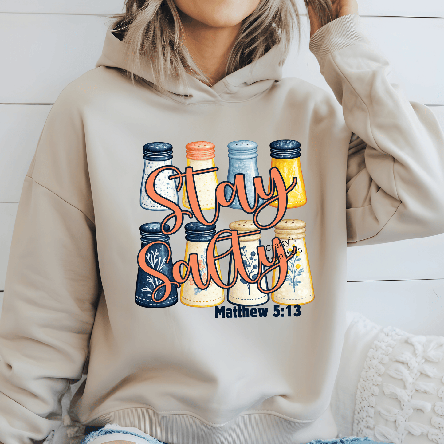 Stay Salty Matthew 5:13 DTF Transfer | Christian Coastal Shirt Transfer | Faith Scripture Heat Transfer Design