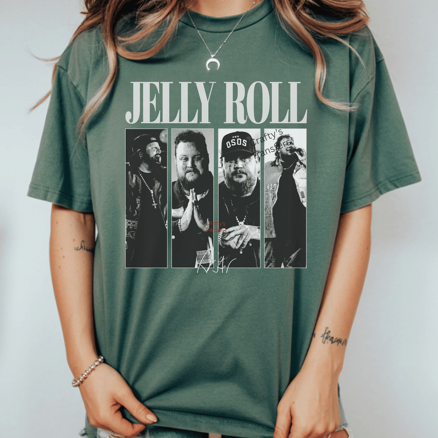 Jelly Roll Inspired DTF Transfer | Country Rap Music Fan Shirt Transfer | Black & White Concert Style Heat Transfer