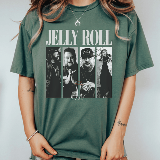Jelly Roll Inspired DTF Transfer | Country Rap Music Fan Shirt Transfer | Black & White Concert Style Heat Transfer