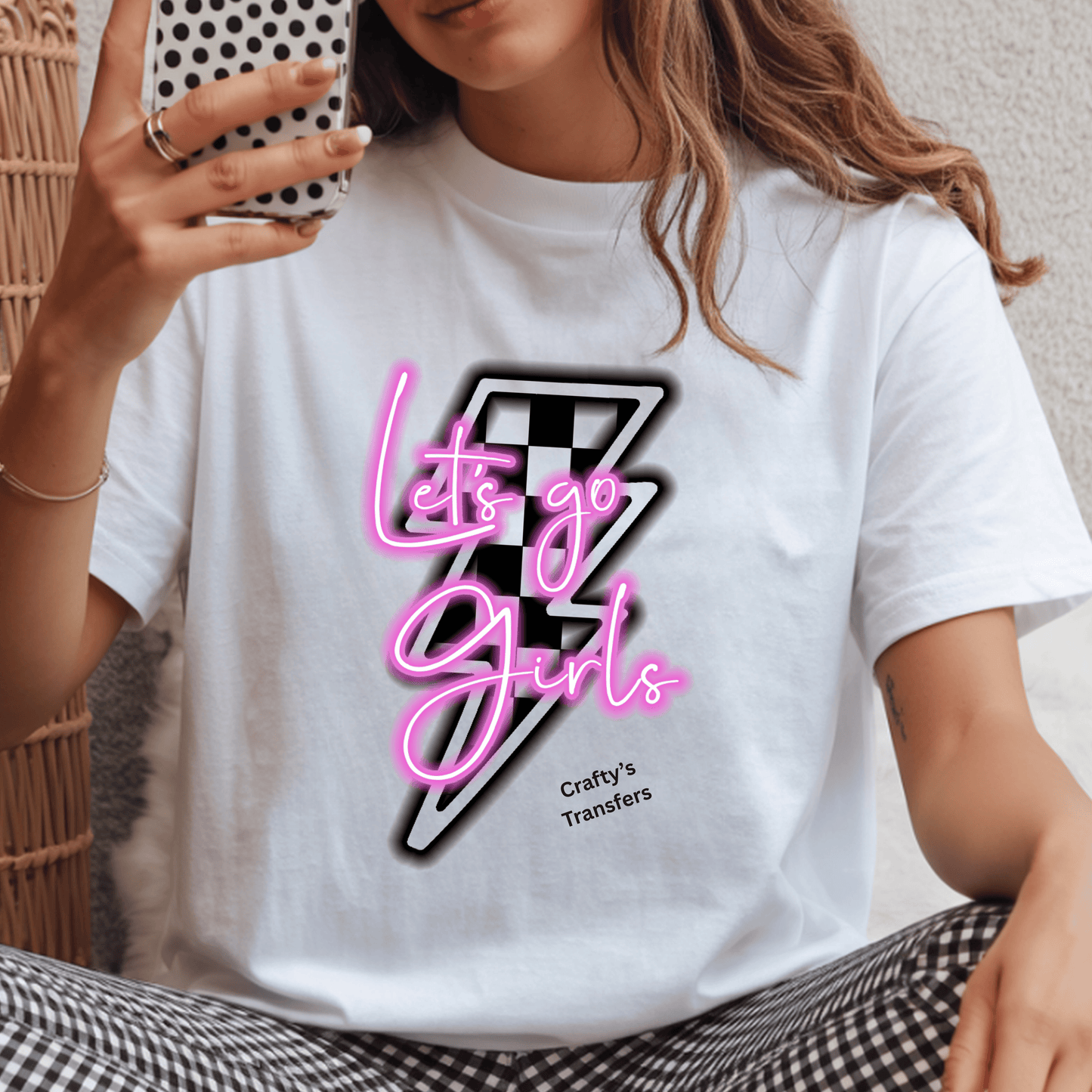 Let’s Go Girls DTF Transfer | Neon Pink Cowgirl Shirt Transfer | Western Country Heat Transfer Design