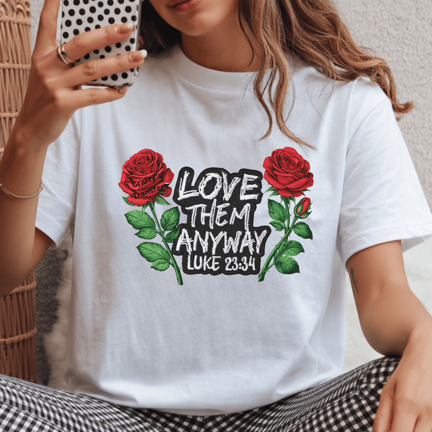 Love Them Anyway DTF Shirt Transfer – Luke 23:34 Christian Floral Heat Transfer | Ready to Press
